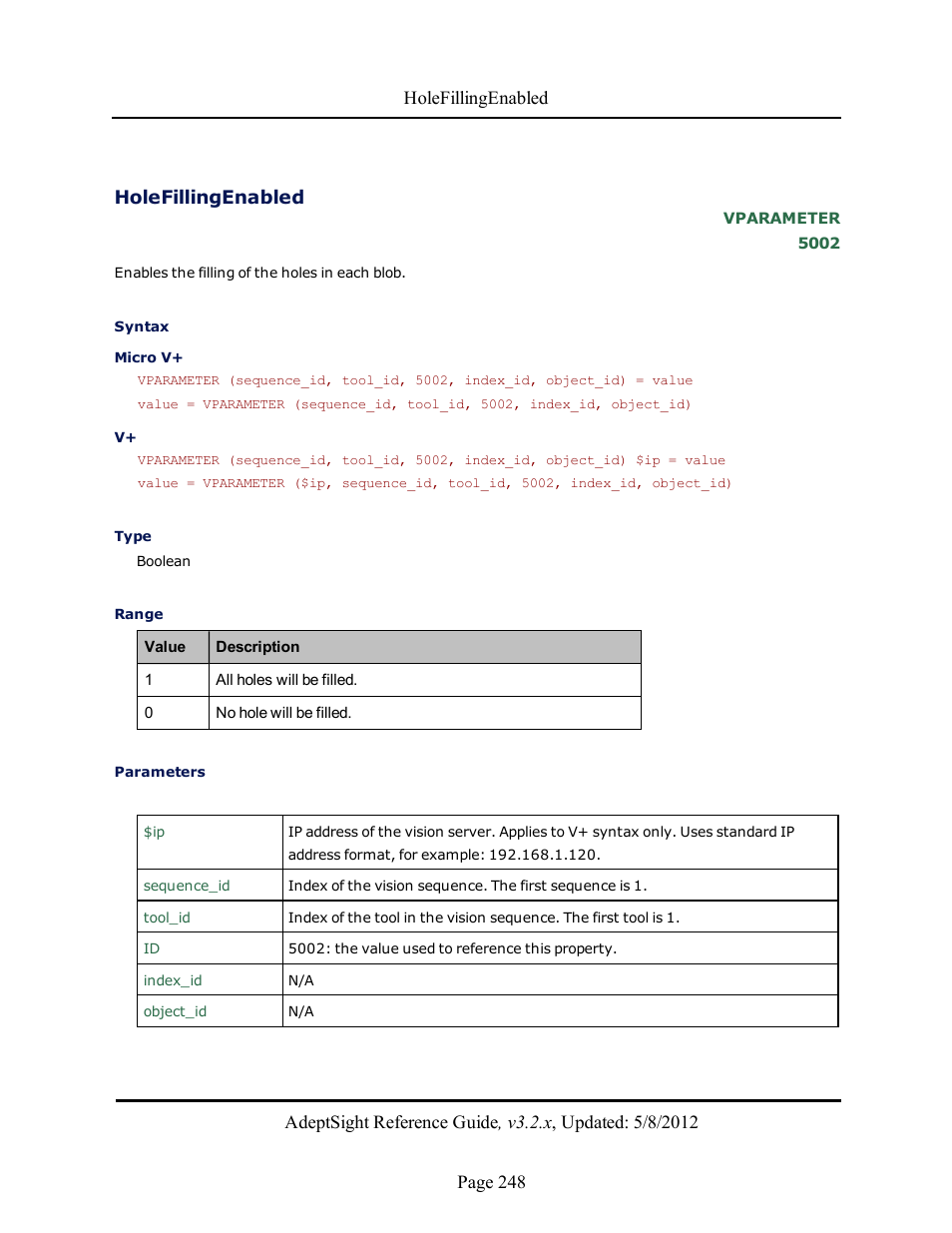 Holefillingenabled | Adept AdeptSight Reference Guide User Manual | Page 248 / 579