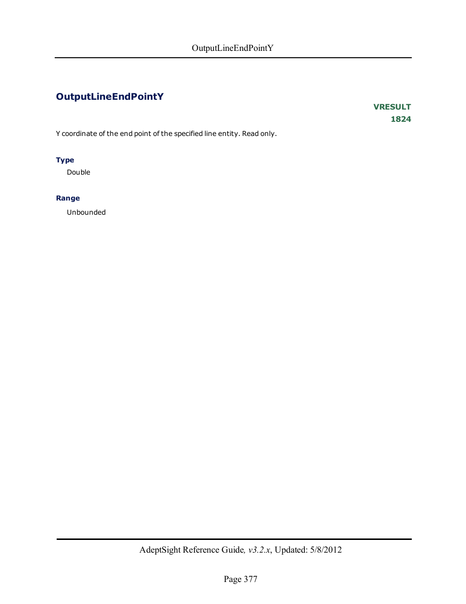 Outputlineendpointy | Adept AdeptSight Reference Guide User Manual | Page 377 / 579