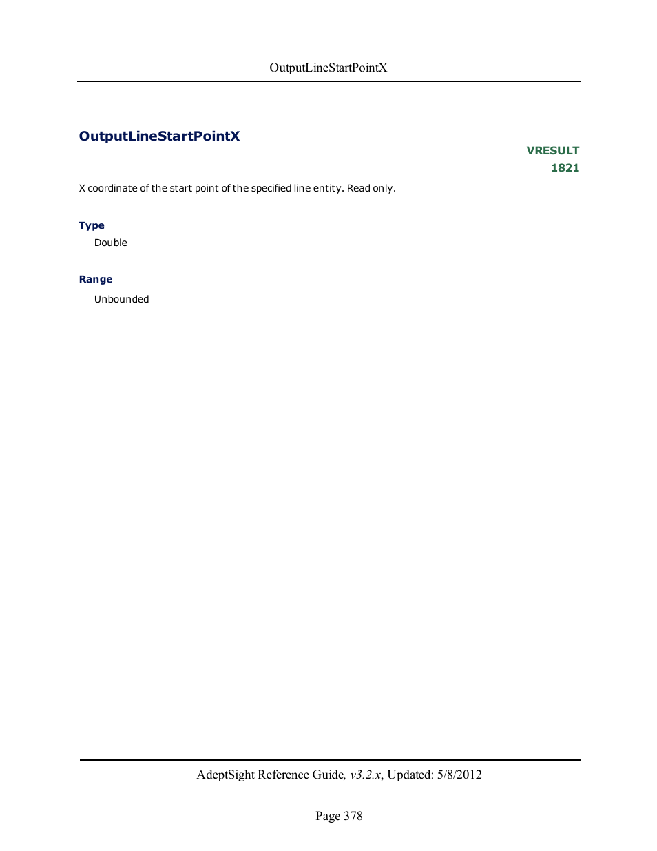Outputlinestartpointx | Adept AdeptSight Reference Guide User Manual | Page 378 / 579