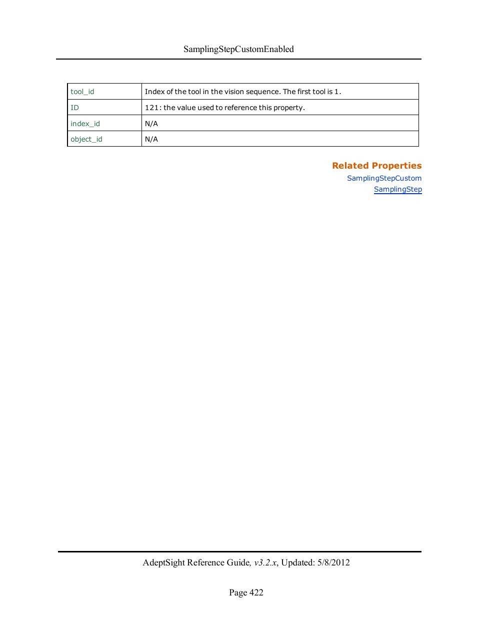 Adept AdeptSight Reference Guide User Manual | Page 422 / 579