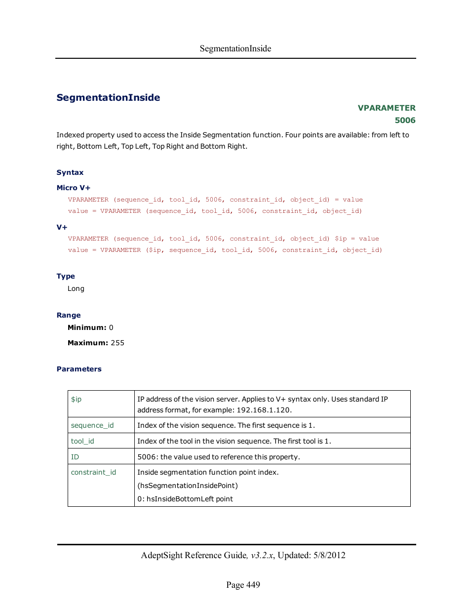 Segmentationinside | Adept AdeptSight Reference Guide User Manual | Page 449 / 579