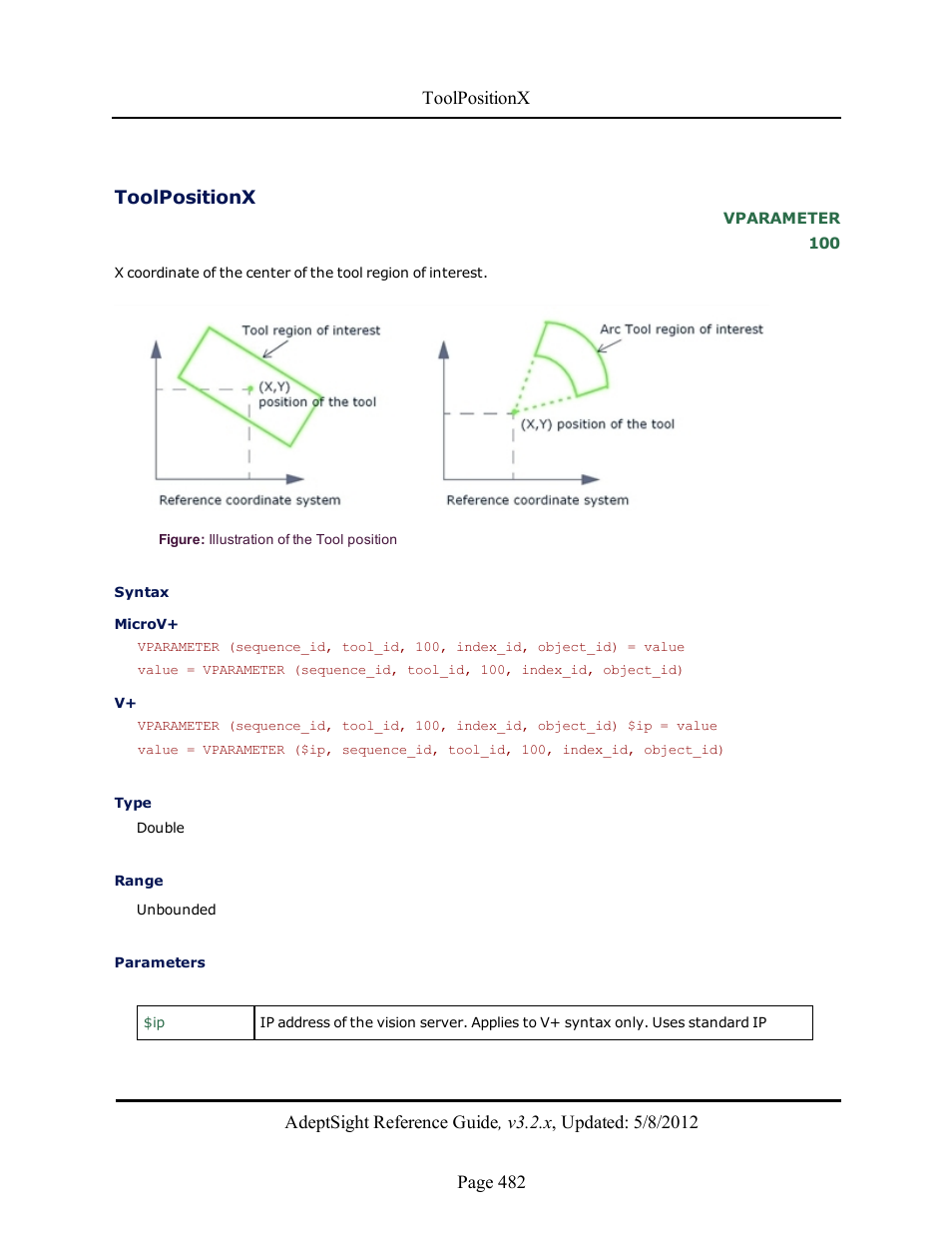 Toolpositionx | Adept AdeptSight Reference Guide User Manual | Page 482 / 579