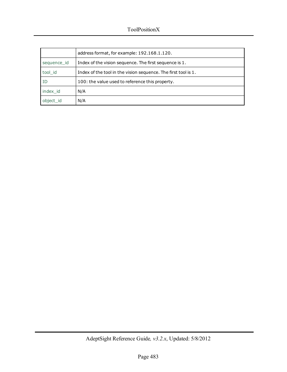 Adept AdeptSight Reference Guide User Manual | Page 483 / 579