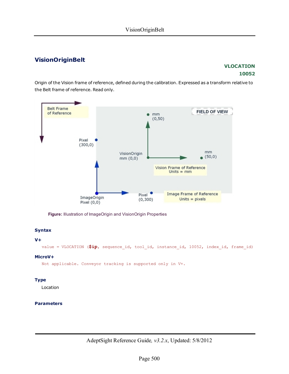 Visionoriginbelt | Adept AdeptSight Reference Guide User Manual | Page 500 / 579