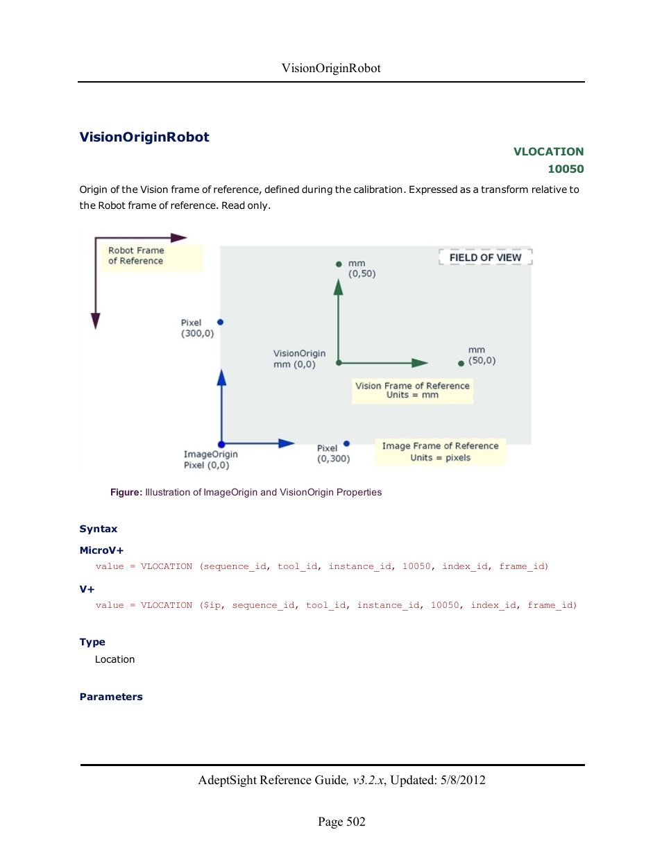 Visionoriginrobot | Adept AdeptSight Reference Guide User Manual | Page 502 / 579