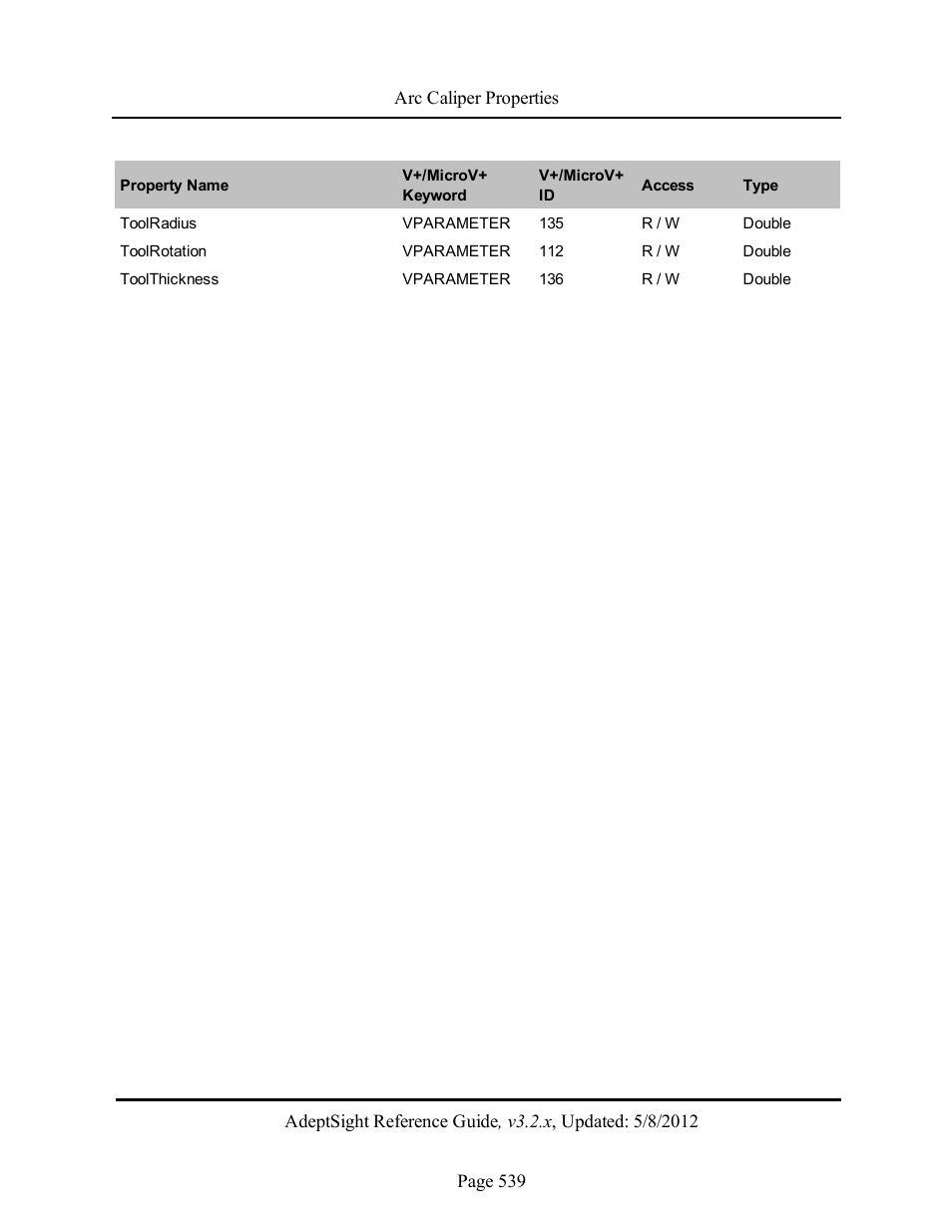 Adept AdeptSight Reference Guide User Manual | Page 539 / 579