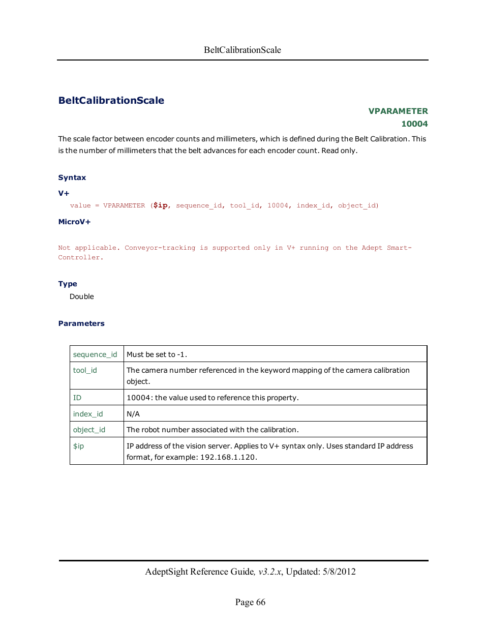 Beltcalibrationscale | Adept AdeptSight Reference Guide User Manual | Page 66 / 579