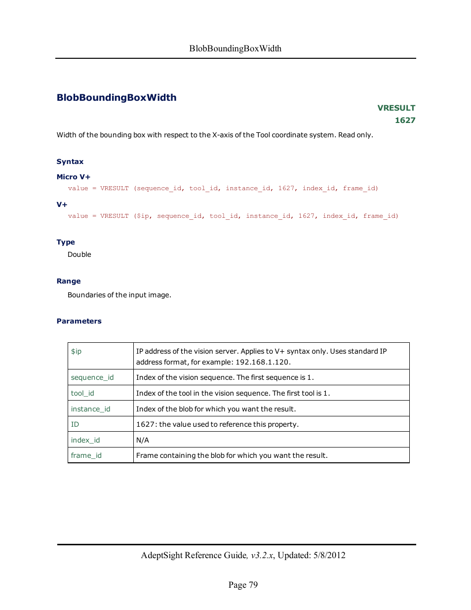 Blobboundingboxwidth | Adept AdeptSight Reference Guide User Manual | Page 79 / 579