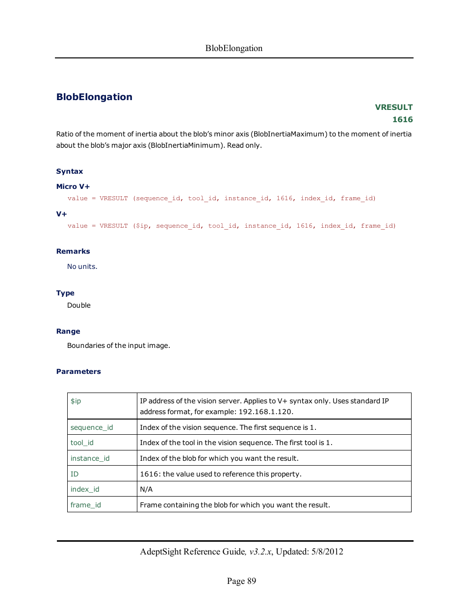 Blobelongation | Adept AdeptSight Reference Guide User Manual | Page 89 / 579