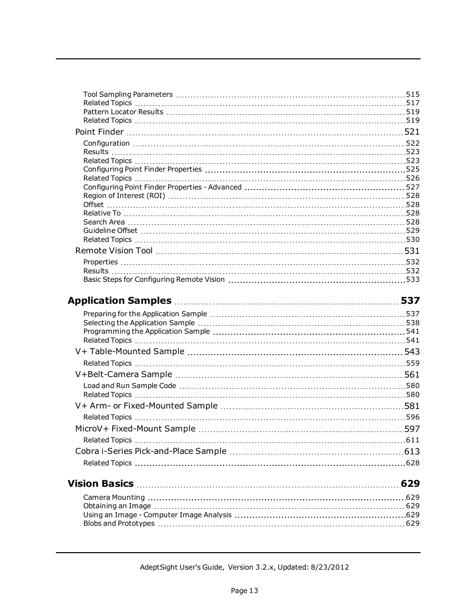 Adept AdeptSight User Guide User Manual | Page 13 / 646