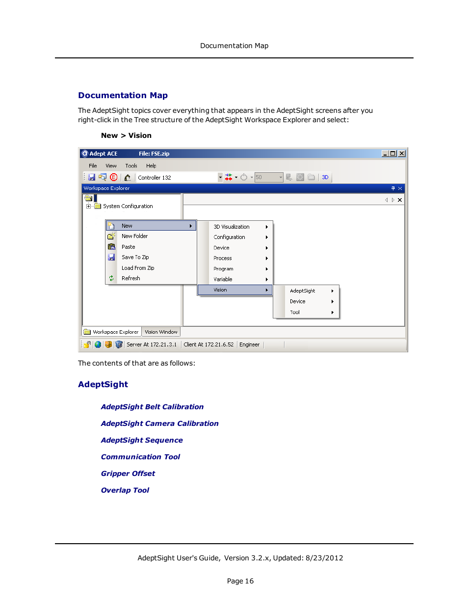 Documentation map, Adeptsight | Adept AdeptSight User Guide User Manual | Page 16 / 646