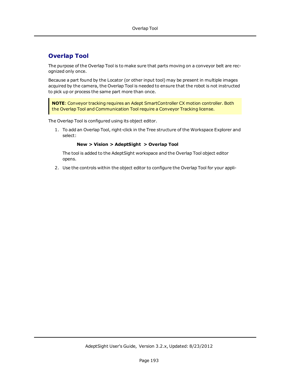 Overlap tool | Adept AdeptSight User Guide User Manual | Page 193 / 646