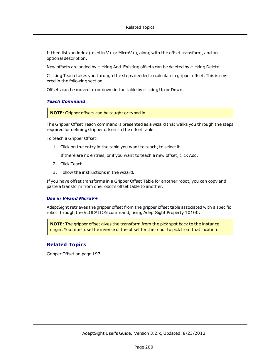 Related topics | Adept AdeptSight User Guide User Manual | Page 200 / 646