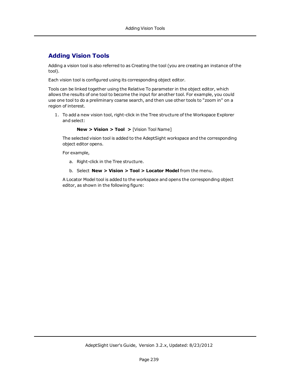 Adding vision tools | Adept AdeptSight User Guide User Manual | Page 239 / 646