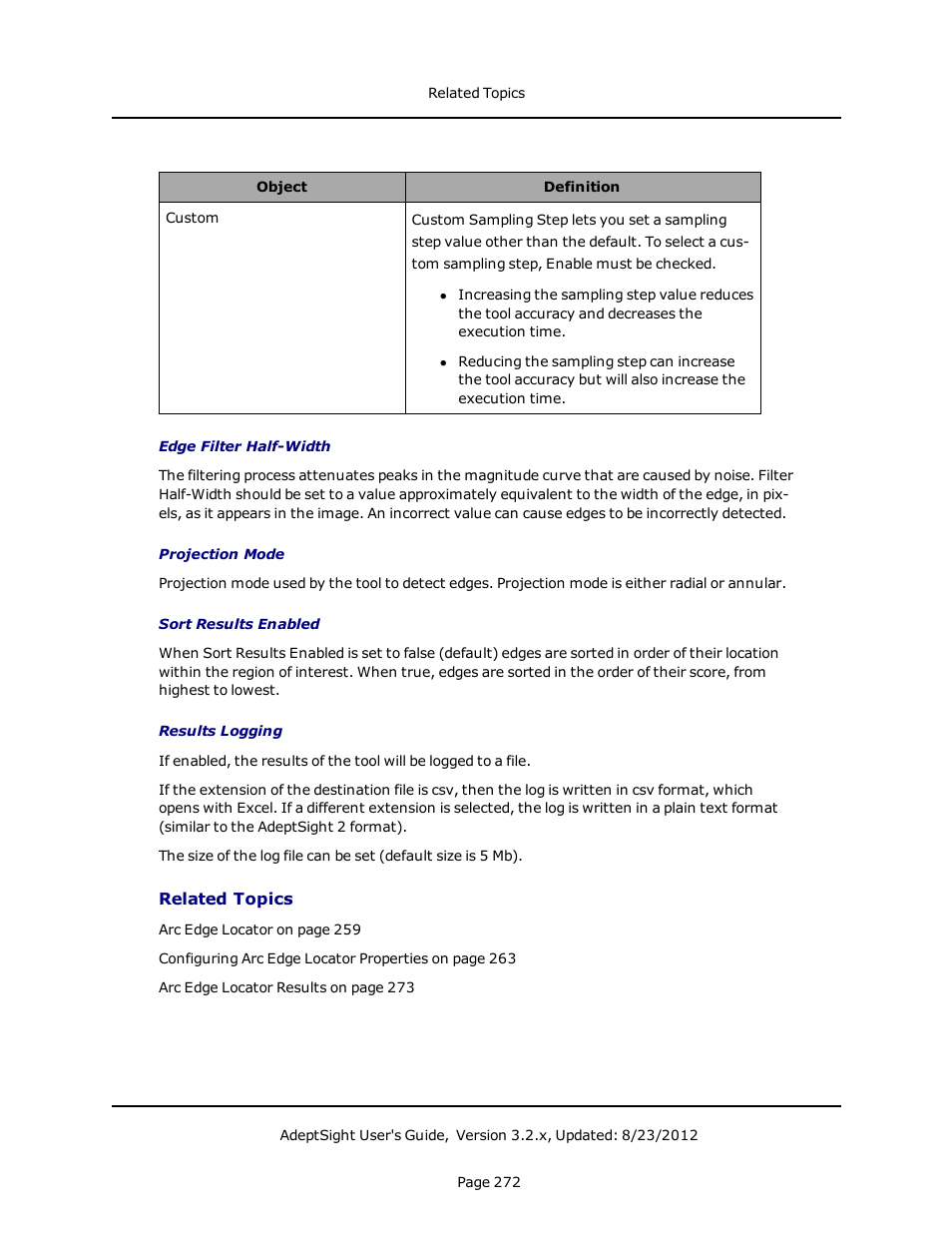 Related topics | Adept AdeptSight User Guide User Manual | Page 272 / 646