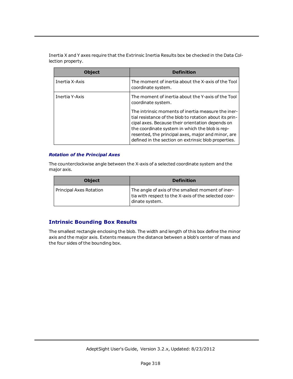 Intrinsic bounding box results | Adept AdeptSight User Guide User Manual | Page 318 / 646