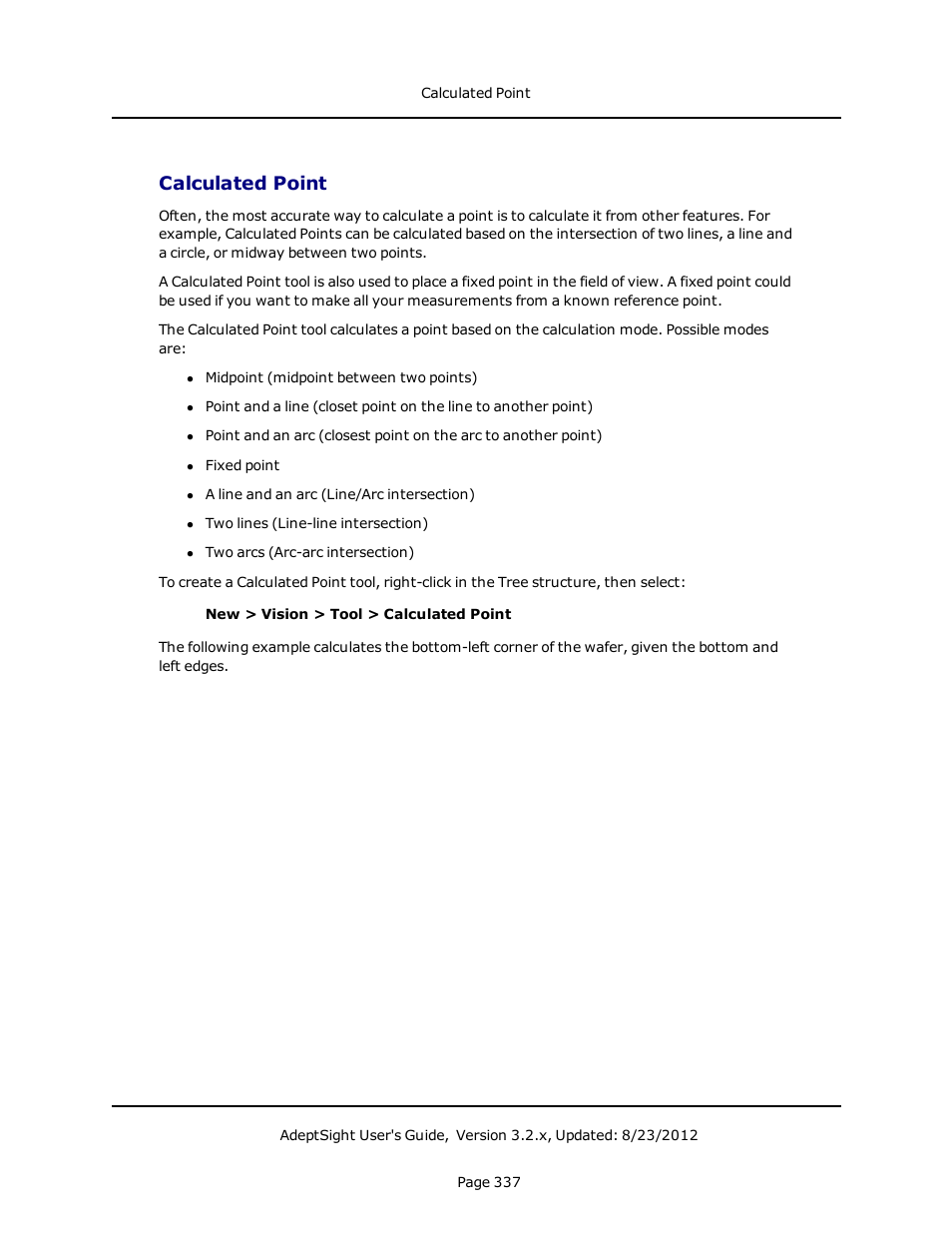 Calculated point | Adept AdeptSight User Guide User Manual | Page 337 / 646