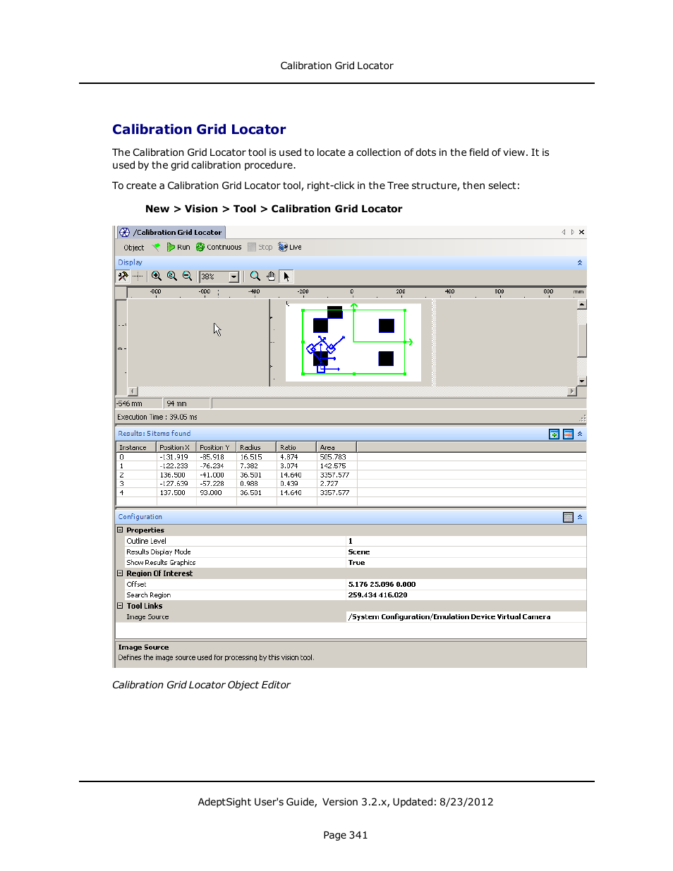 Calibration grid locator | Adept AdeptSight User Guide User Manual | Page 341 / 646