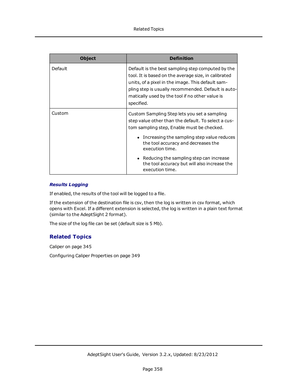 Related topics | Adept AdeptSight User Guide User Manual | Page 358 / 646