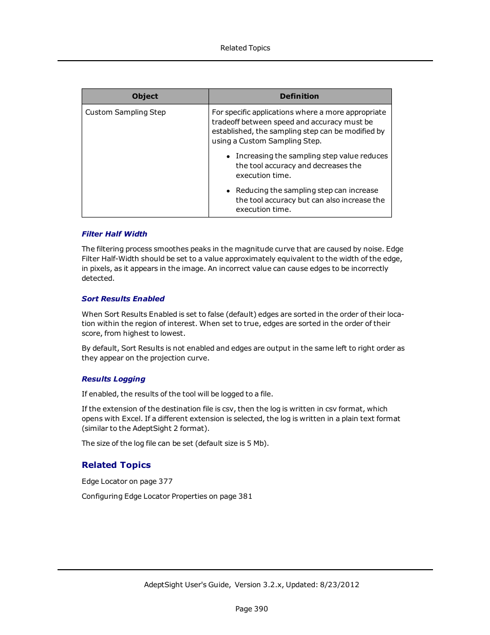 Related topics | Adept AdeptSight User Guide User Manual | Page 390 / 646