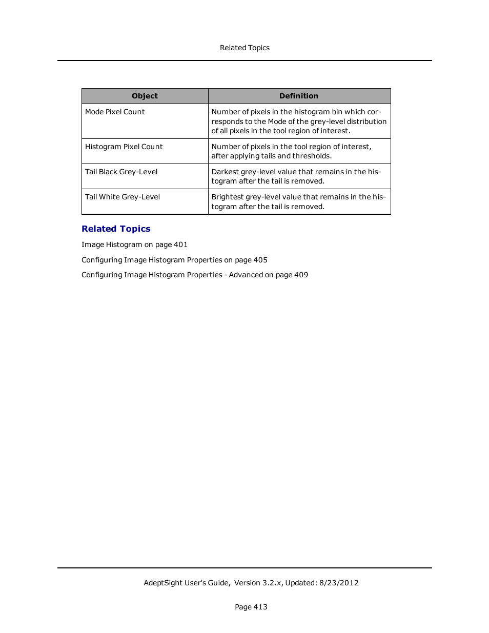 Related topics | Adept AdeptSight User Guide User Manual | Page 413 / 646