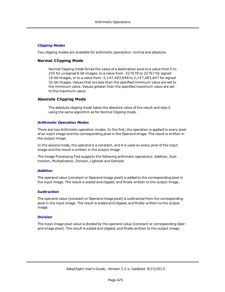 Adept AdeptSight User Guide User Manual | Page 425 / 646