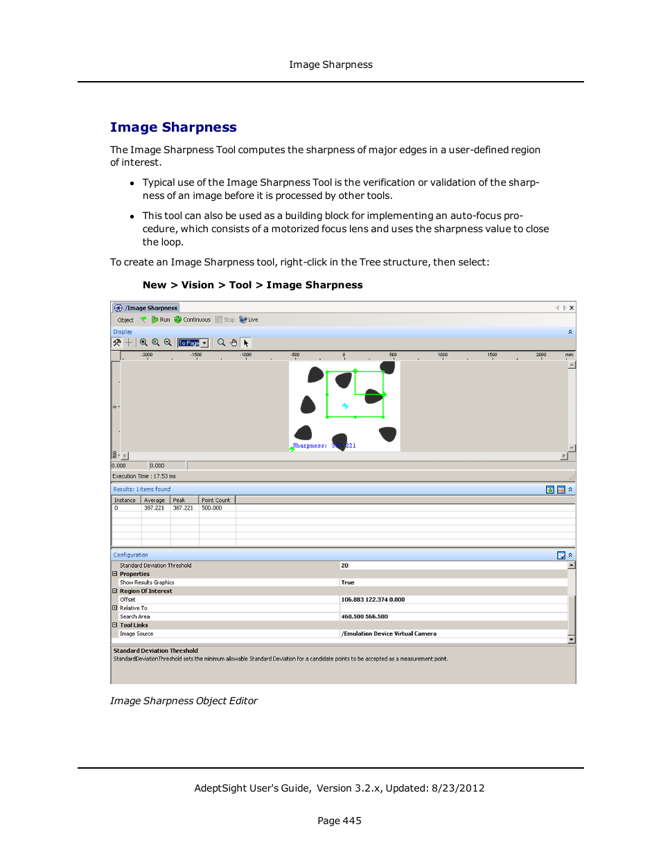 Image sharpness | Adept AdeptSight User Guide User Manual | Page 445 / 646