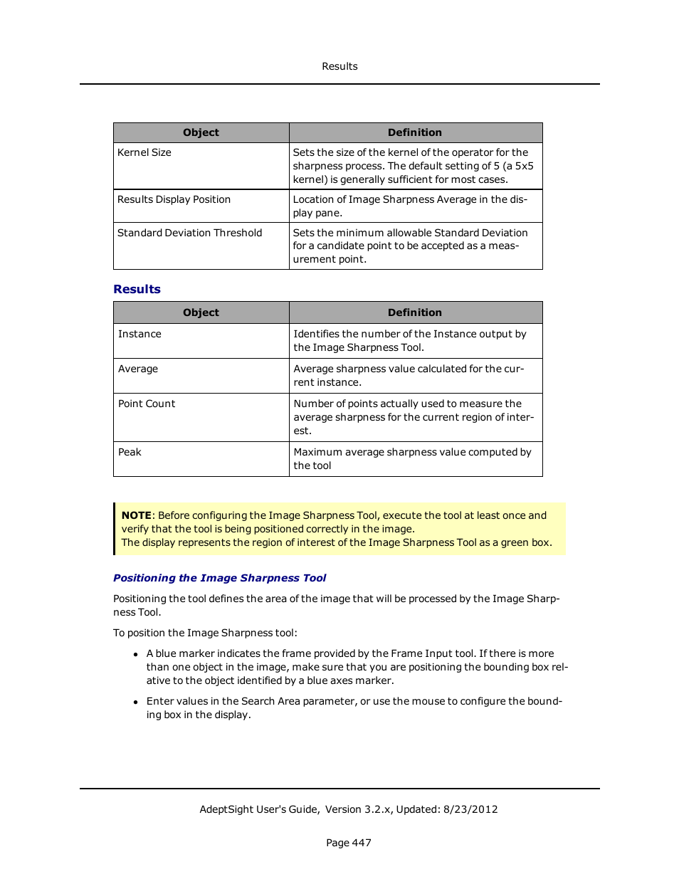 Results | Adept AdeptSight User Guide User Manual | Page 447 / 646