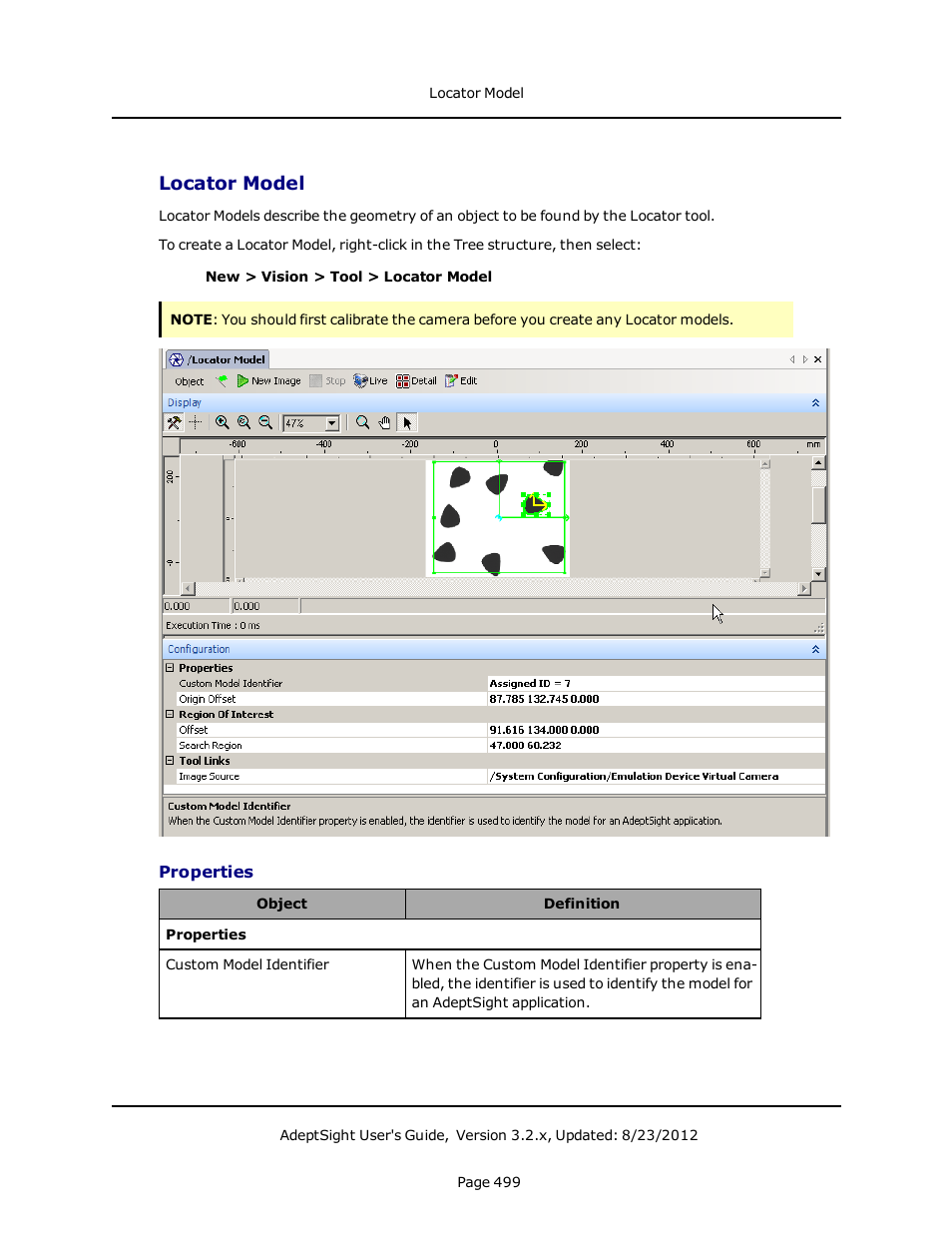 Locator model, Properties | Adept AdeptSight User Guide User Manual | Page 499 / 646