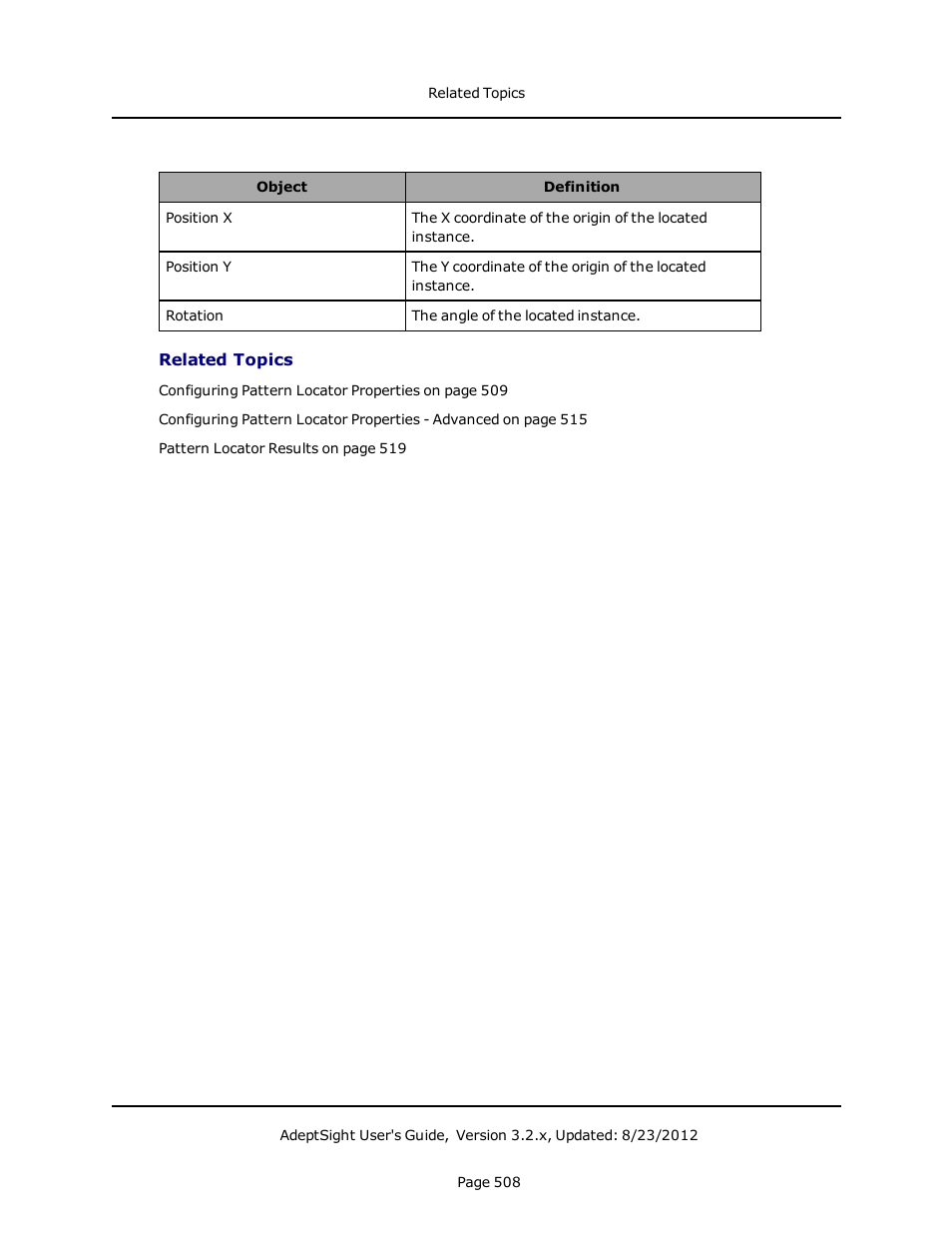 Related topics | Adept AdeptSight User Guide User Manual | Page 508 / 646