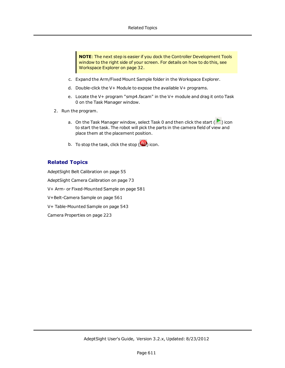 Related topics | Adept AdeptSight User Guide User Manual | Page 611 / 646