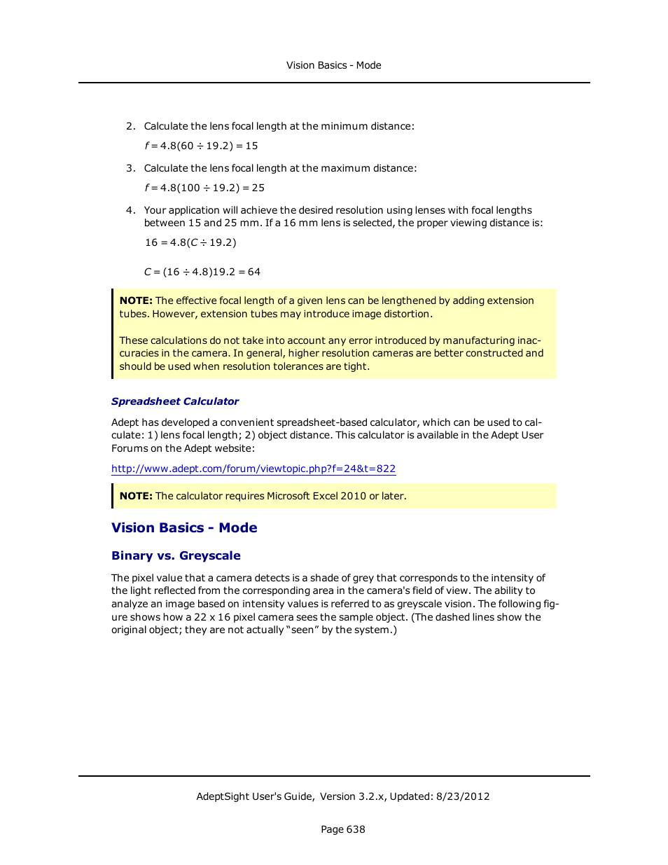 Vision basics - mode, Binary vs. greyscale | Adept AdeptSight User Guide User Manual | Page 638 / 646