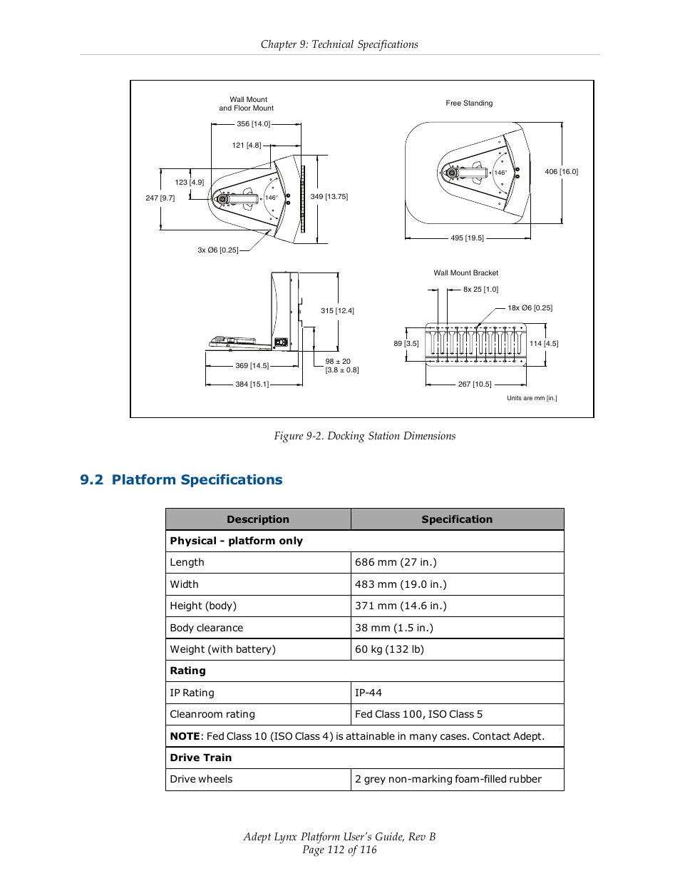 2 platform specifications | Adept Lynx Platform User Manual | Page 112 / 116