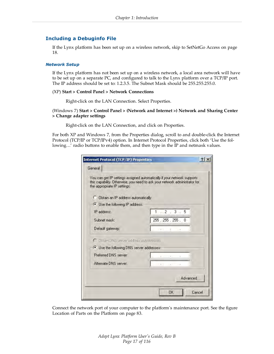 Including a debuginfo file | Adept Lynx Platform User Manual | Page 17 / 116