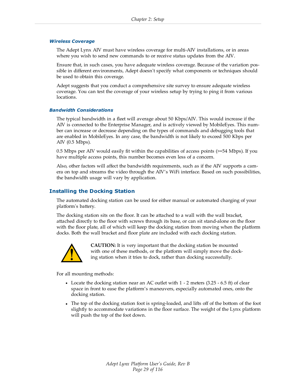 Installing the docking station | Adept Lynx Platform User Manual | Page 29 / 116