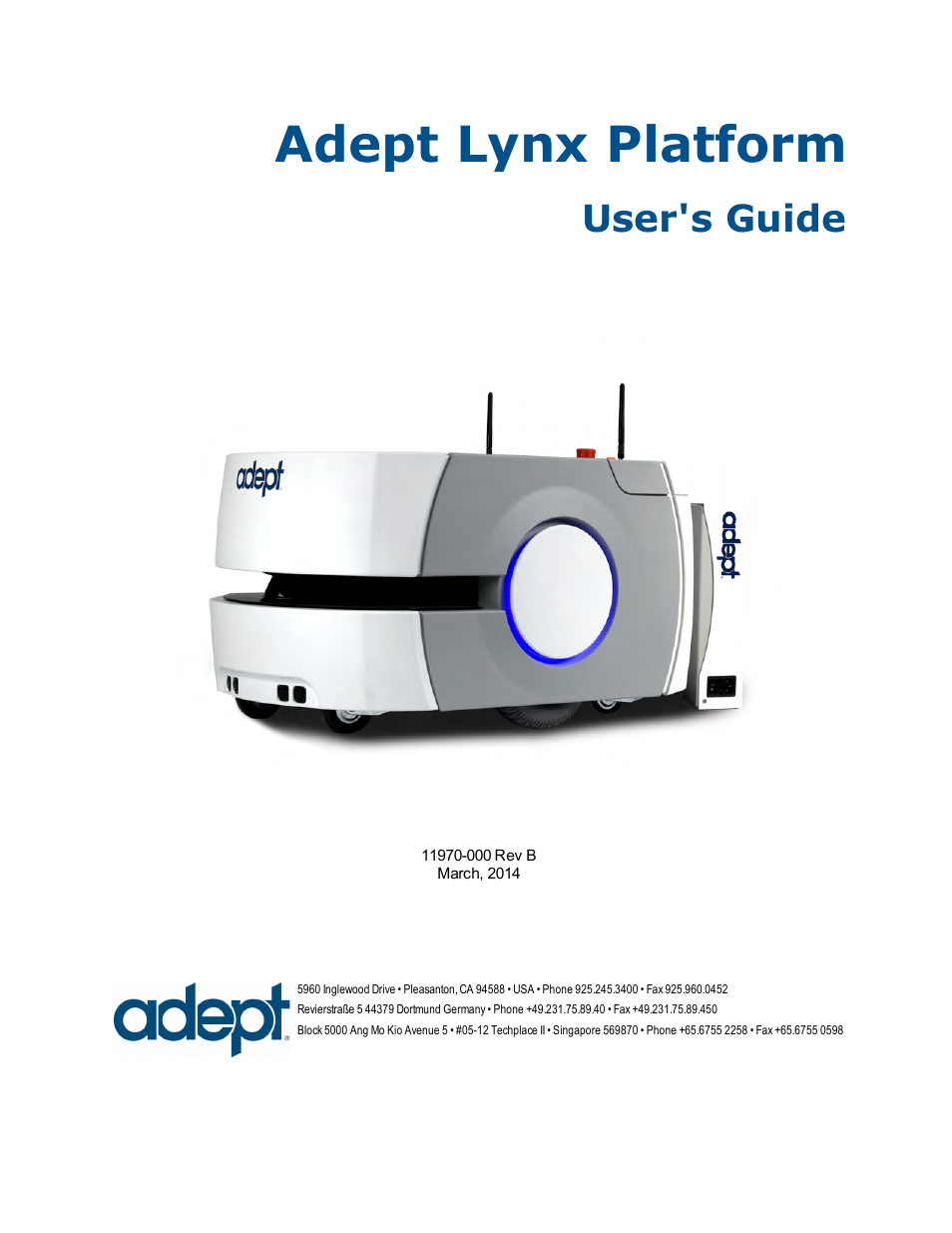 Adept lynx platform, User's guide | Adept Lynx Platform User Manual | Page 3 / 116