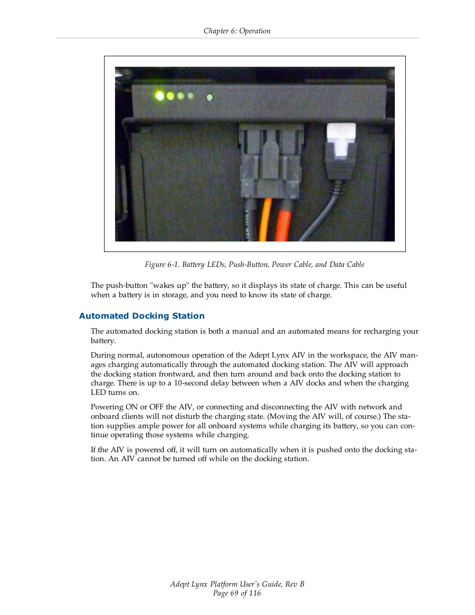 Automated docking station | Adept Lynx Platform User Manual | Page 69 / 116