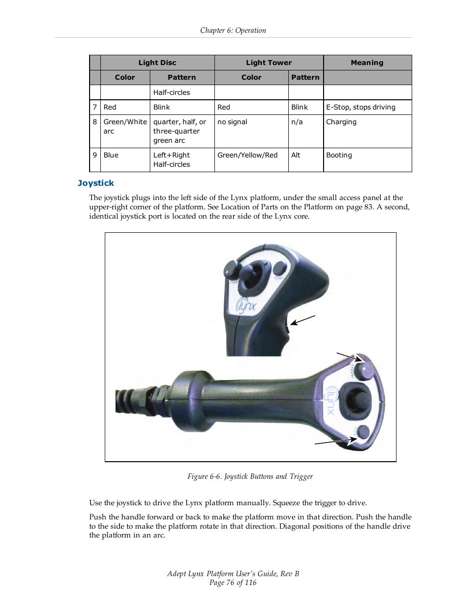 Joystick | Adept Lynx Platform User Manual | Page 76 / 116