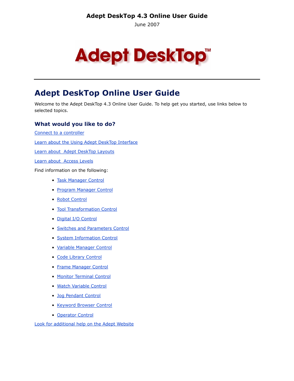 Adept DeskTop 4.3 User Manual | 166 pages