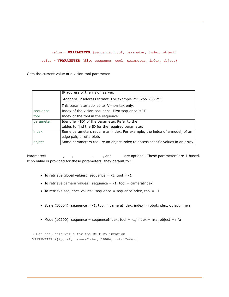 Vparameter | Adept DeskTop 4.3 User Manual | Page 160 / 166