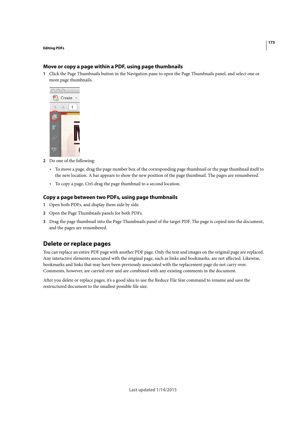 Delete or replace pages | Adobe Acrobat XI User Manual | Page 180 / 590