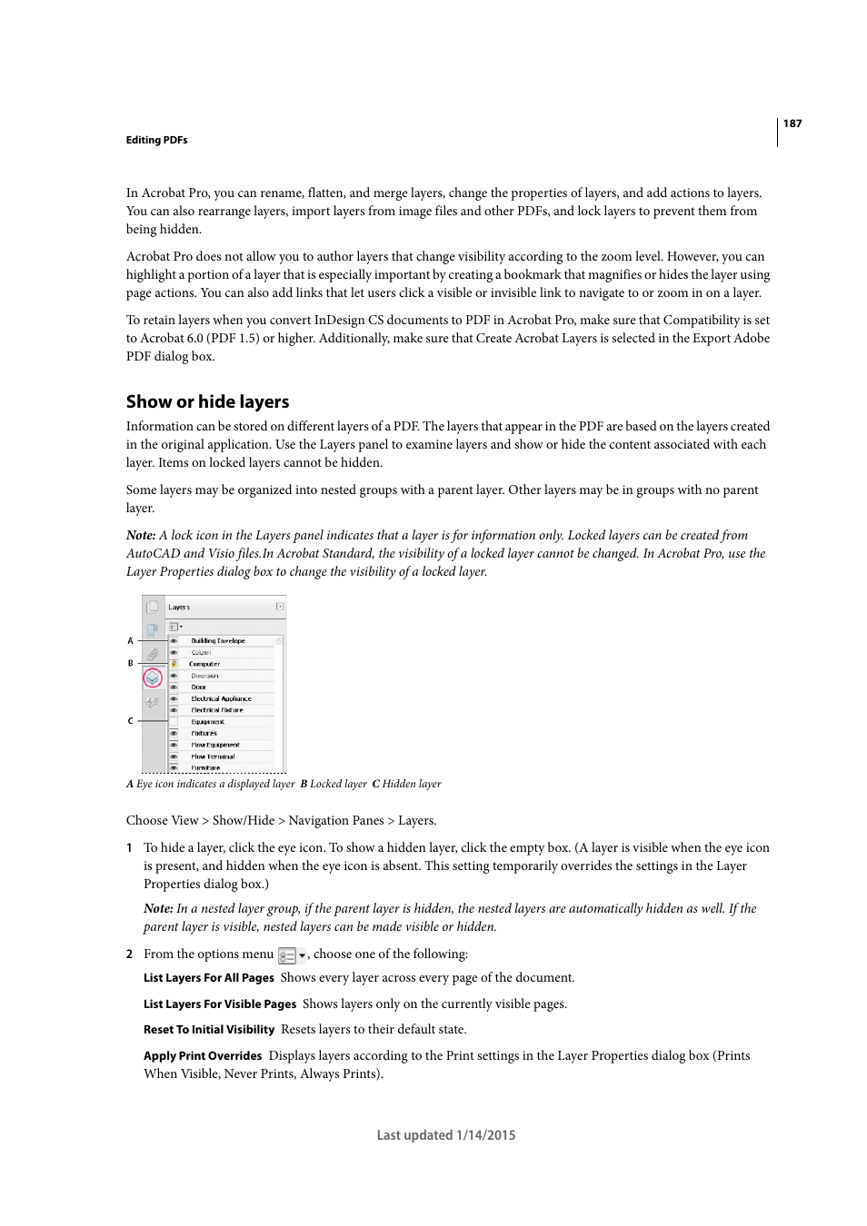 Show or hide layers | Adobe Acrobat XI User Manual | Page 194 / 590