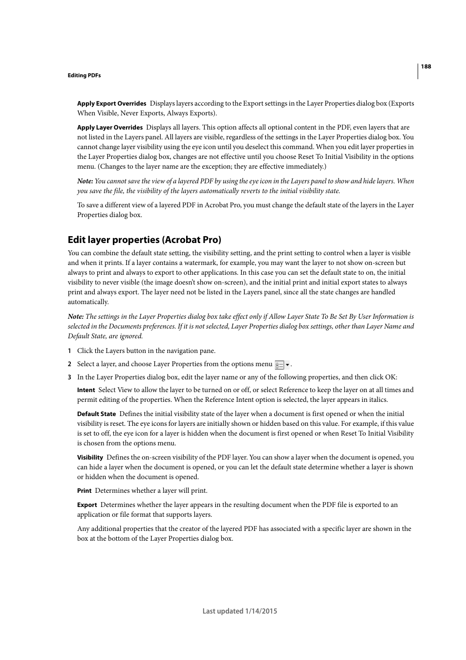 Edit layer properties (acrobat pro) | Adobe Acrobat XI User Manual | Page 195 / 590