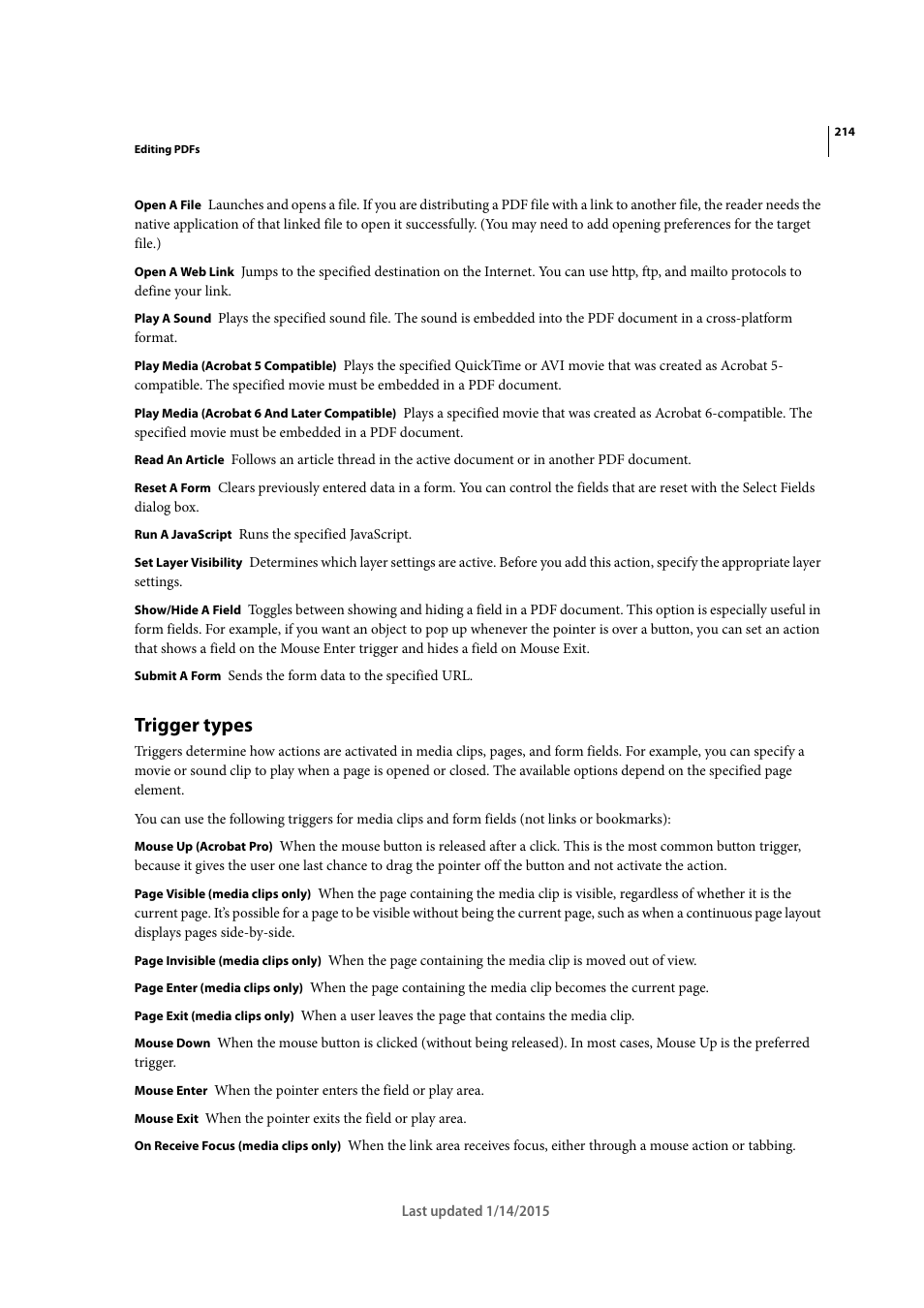 Trigger types | Adobe Acrobat XI User Manual | Page 221 / 590