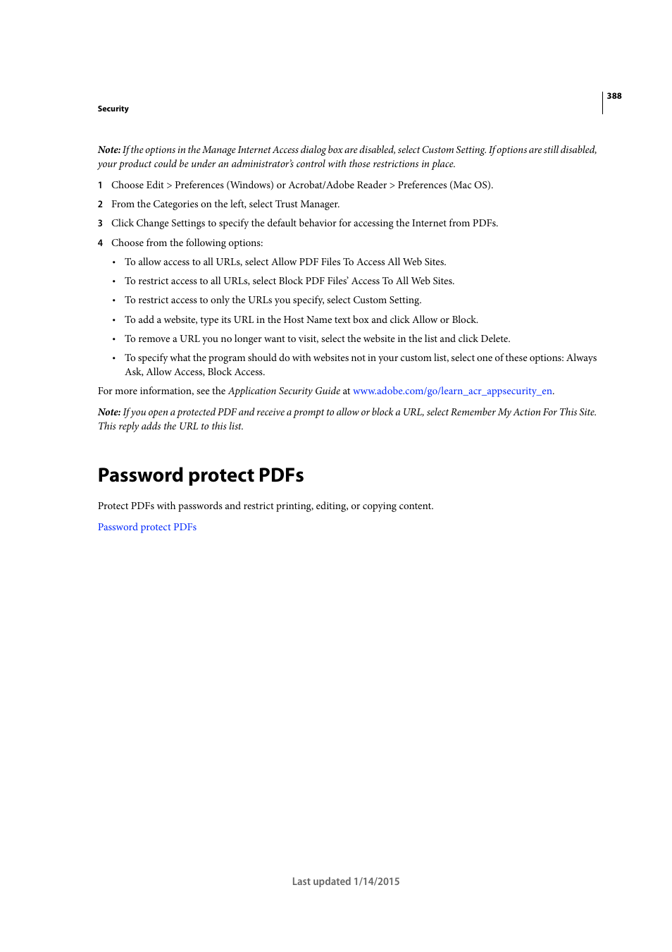 Password protect pdfs | Adobe Acrobat XI User Manual | Page 395 / 590