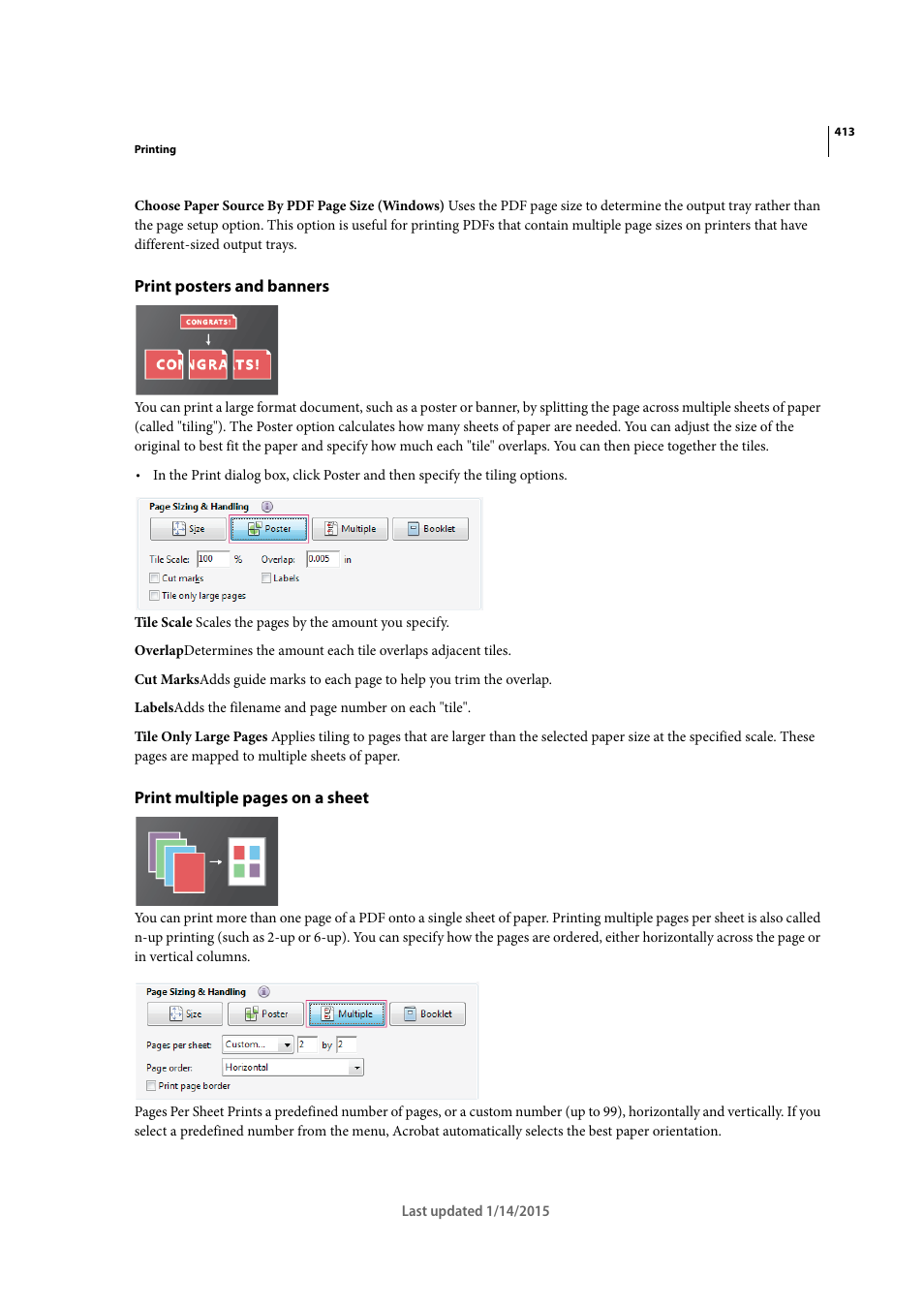 Print posters and banners | Adobe Acrobat XI User Manual | Page 420 / 590