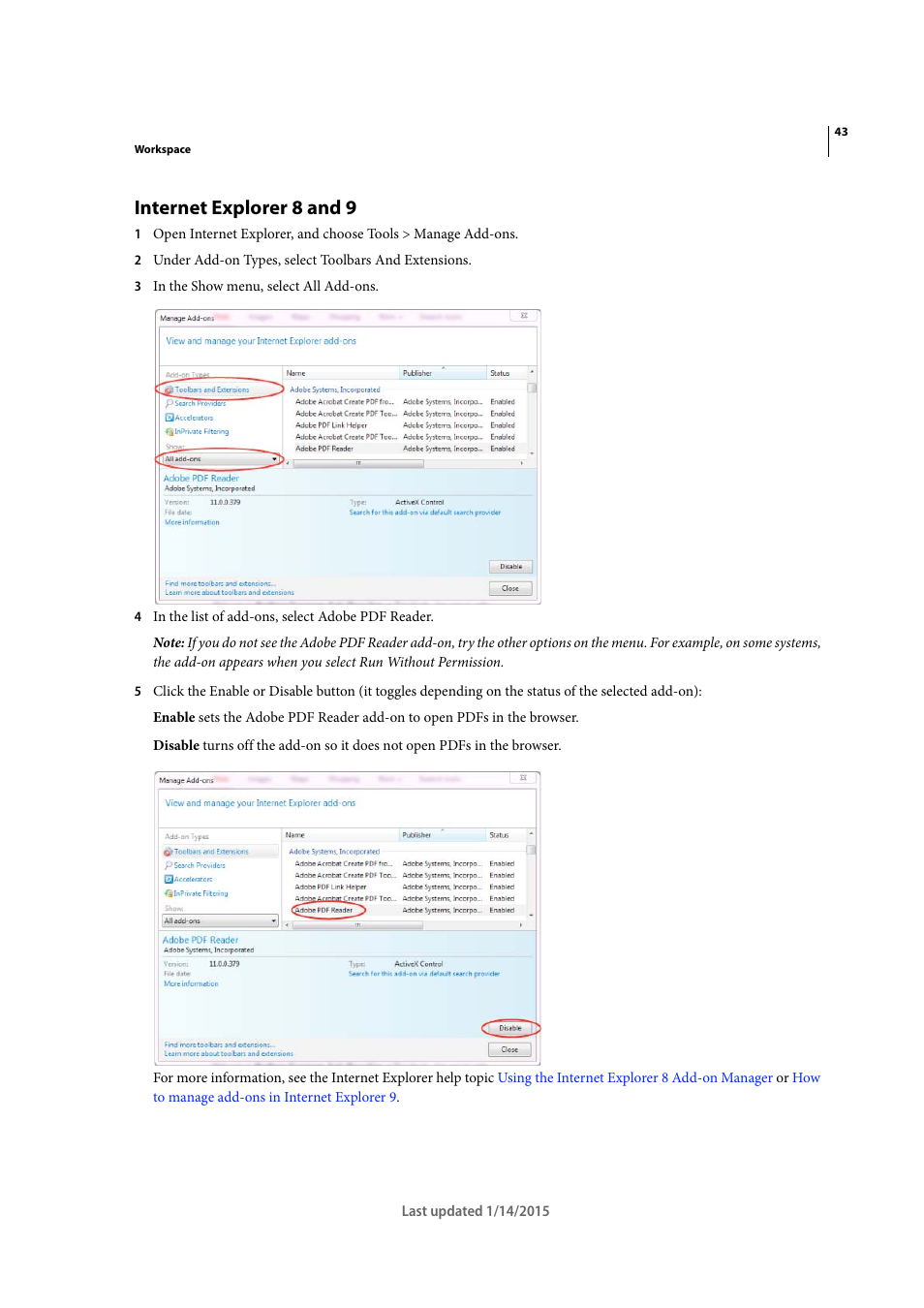 Internet explorer 8 and 9 | Adobe Acrobat XI User Manual | Page 50 / 590