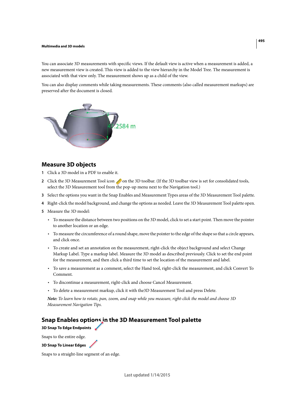 Measure 3d objects | Adobe Acrobat XI User Manual | Page 502 / 590