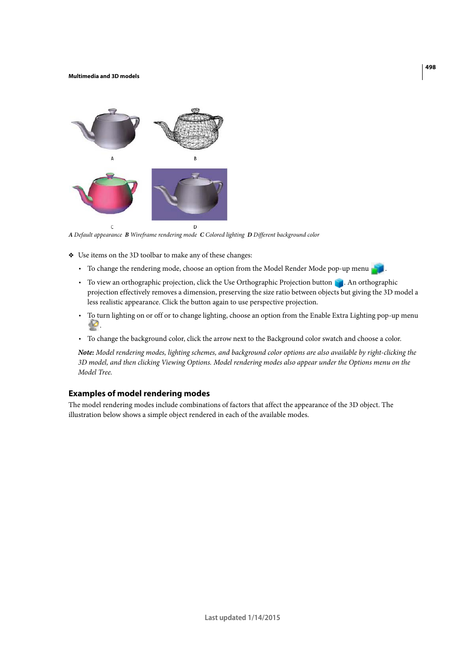 Examples of model rendering modes | Adobe Acrobat XI User Manual | Page 505 / 590