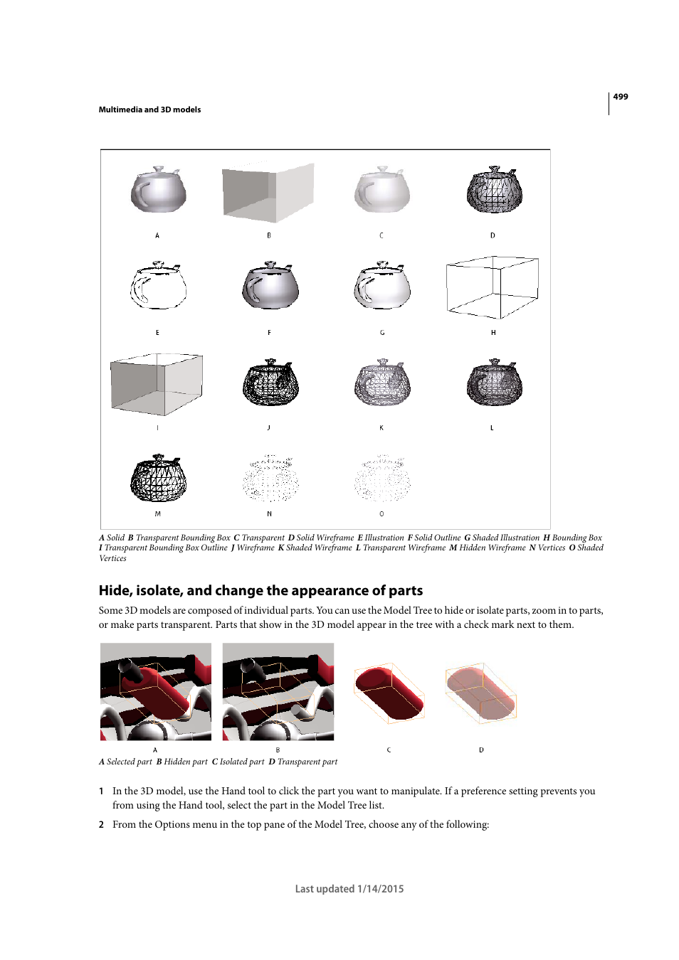 Hide, isolate, and change the appearance of parts | Adobe Acrobat XI User Manual | Page 506 / 590